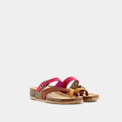 BIONATURA Sandali^12 A456 Gaucho Senape/Cognac/Fuxia/Taupe - Sandali Multicolor