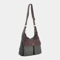 ESSEM Borse^Ap-I22-05 Grigio-Bordeaux - Borse Nero