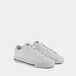 NIKE Sportive^Cu414 Court Legacy White/ White Black - Sportive Bianco