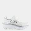 SKECHERS Sportive^149023 D'Lux Walker White & Silver Leather / White Mesh / Silver Trim - Sportive Bianco
