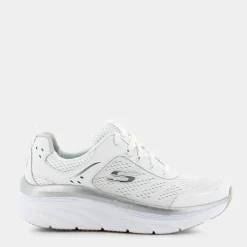 SKECHERS Sportive^149023 D'Lux Walker White & Silver Leather / White Mesh / Silver Trim - Sportive Bianco