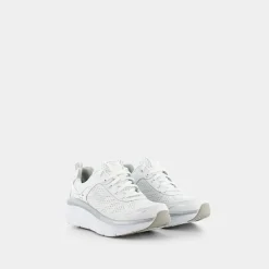 SKECHERS Sportive^149023 D'Lux Walker White & Silver Leather / White Mesh / Silver Trim - Sportive Bianco