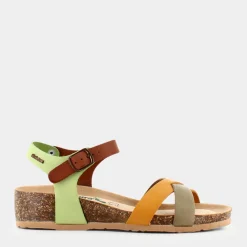 BIONATURA Sandali^12Fregene Gaucho Taupe/Senape/Cognac/Verde - Sandali Multicolor