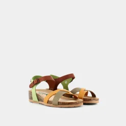 BIONATURA Sandali^12Fregene Gaucho Taupe/Senape/Cognac/Verde - Sandali Multicolor
