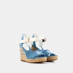 TOMMY HILFIGER Sandali^Fw0Fw070790G1 Denim Wedge Denim Jeans - Sandali Azzurro