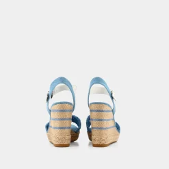TOMMY HILFIGER Sandali^Fw0Fw070790G1 Denim Wedge Denim Jeans - Sandali Azzurro