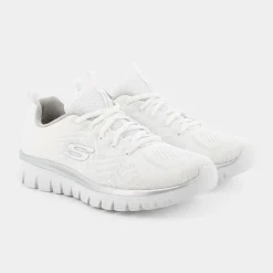 SKECHERS Sportive^12615 Graceful White Mesh/Silver - Sportive Bianco