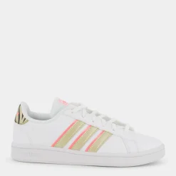 ADIDAS Sportive^Gw1067 Grand Court Base Ftwr White/Sandy Beige Met/Acid Red - Sportive Bianco