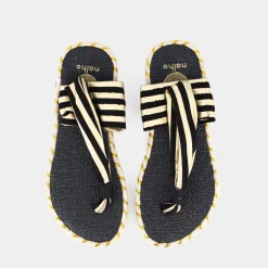 NALHO Sandali^Na0002 Ganika Black/Gold - Sandali Nero