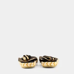 NALHO Sandali^Na0002 Ganika Black/Gold - Sandali Nero