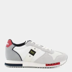 BLAUER Sneakers^Queens - White/Red/Navy - Sneakers Bianco