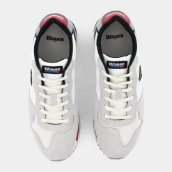BLAUER Sneakers^Queens - White/Red/Navy - Sneakers Bianco