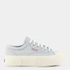 SUPERGA Sportive^S5111Sw 2631 Stripe Platform Grey Lilla - Sportive Azzurro