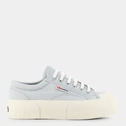 SUPERGA Sportive^S5111Sw 2631 Stripe Platform Grey Lilla - Sportive Azzurro