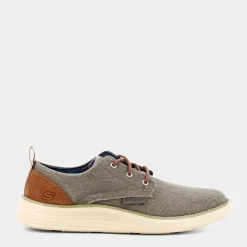 SKECHERS Stringate^65910 Status 2.0 - Pexton Taupe Canvas - Stringate Beige