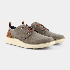 SKECHERS Stringate^65910 Status 2.0 - Pexton Taupe Canvas - Stringate Beige