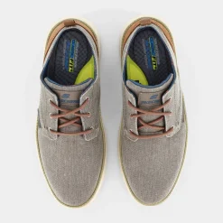 SKECHERS Stringate^65910 Status 2.0 - Pexton Taupe Canvas - Stringate Beige
