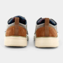 SKECHERS Stringate^65910 Status 2.0 - Pexton Taupe Canvas - Stringate Beige